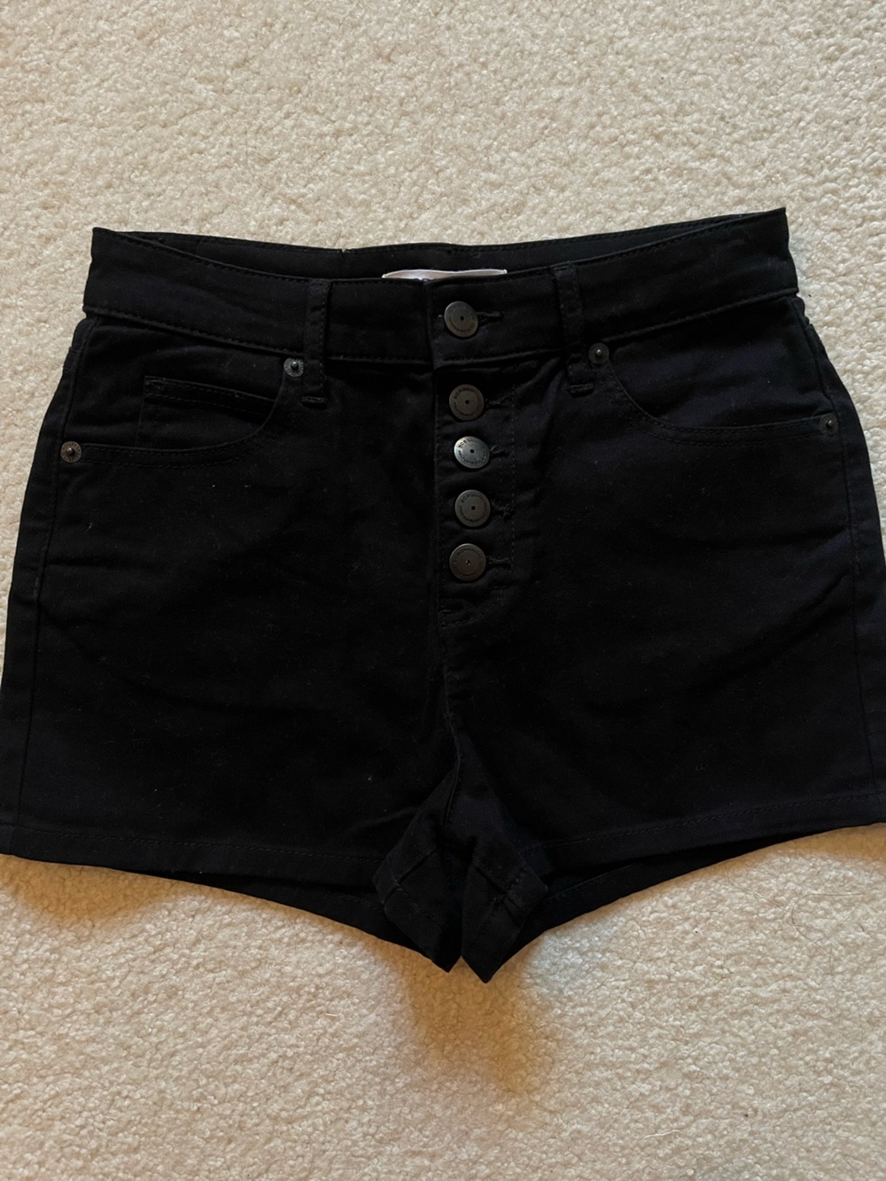 BCBGeneration High-Rise Black Button-Fly Jeans